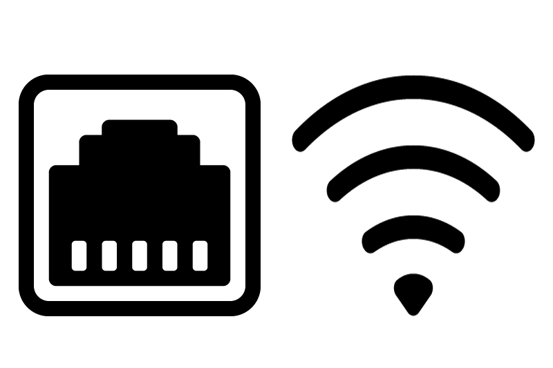 wired and wireless logos