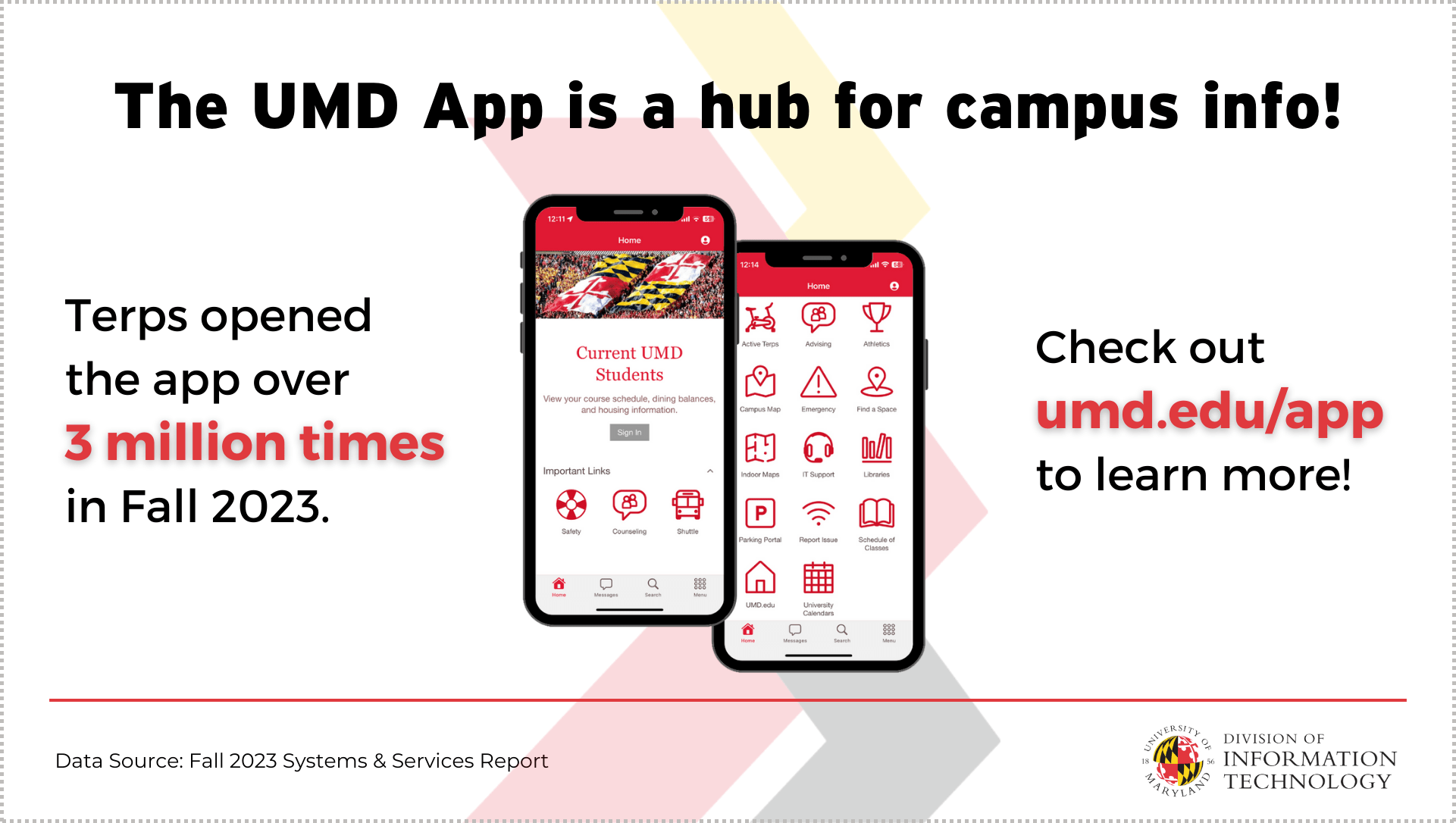 the UMD app is a hub for campus info